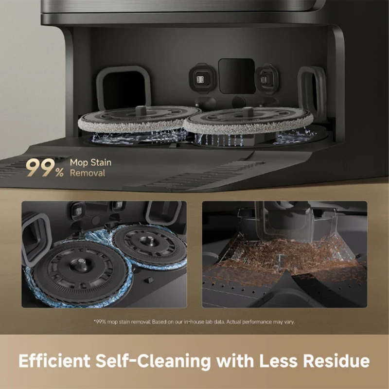 Lavage automatique des serpillières du Dreame D30 Ultra dans sa station