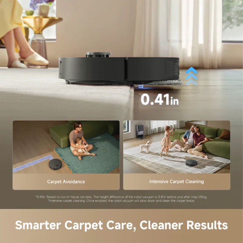 Dreame D30 Ultra relevant ses serpillières sur les tapis