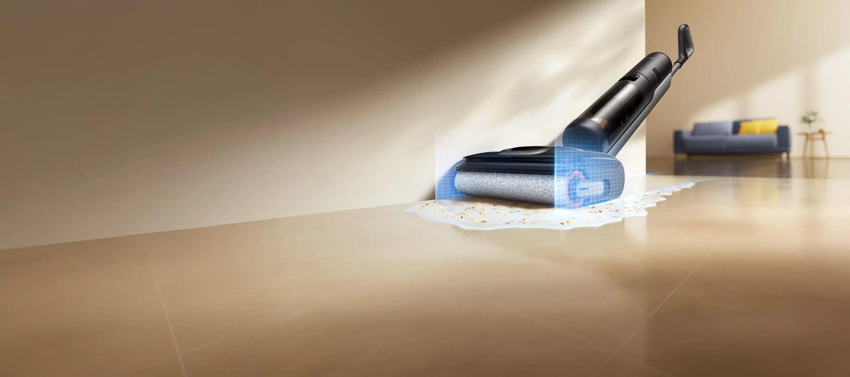 Dreame H60 GT nettoyant le long d’un mur