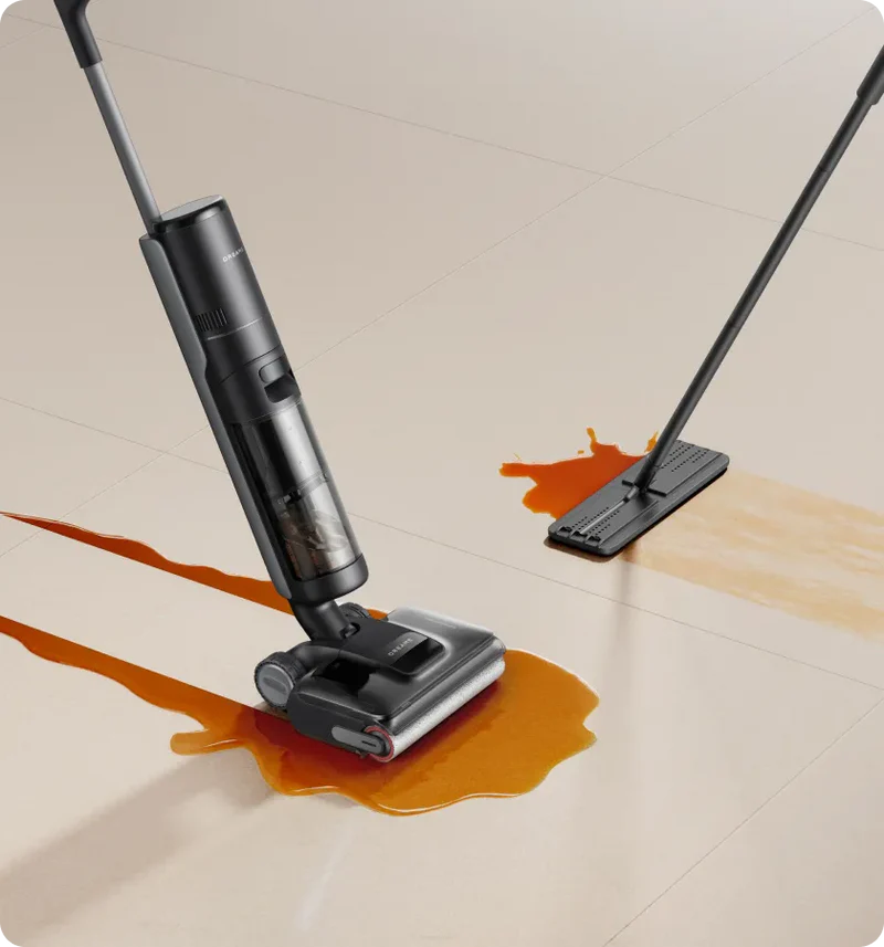 Dreame H60 GT nettoyant un sol sans laisser de traces