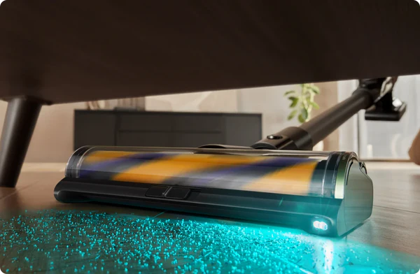 Brosse Omni Dreame éclairant le sol