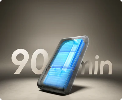 Autonomie prolongée de 90 min